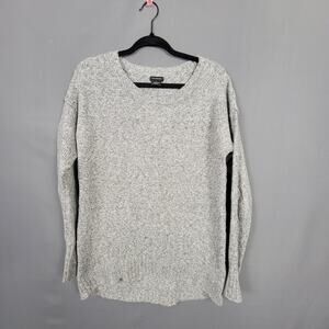 Calvin Klein Jeans Gray Knit Crewneck Sweater Ribbed Hem Pullover